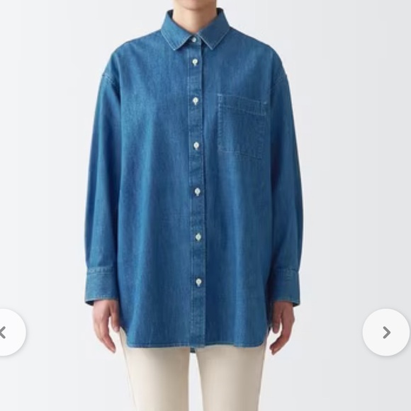 MUJI brand, long sleeve Woman’s denim tunic size M - Picture 10 of 10